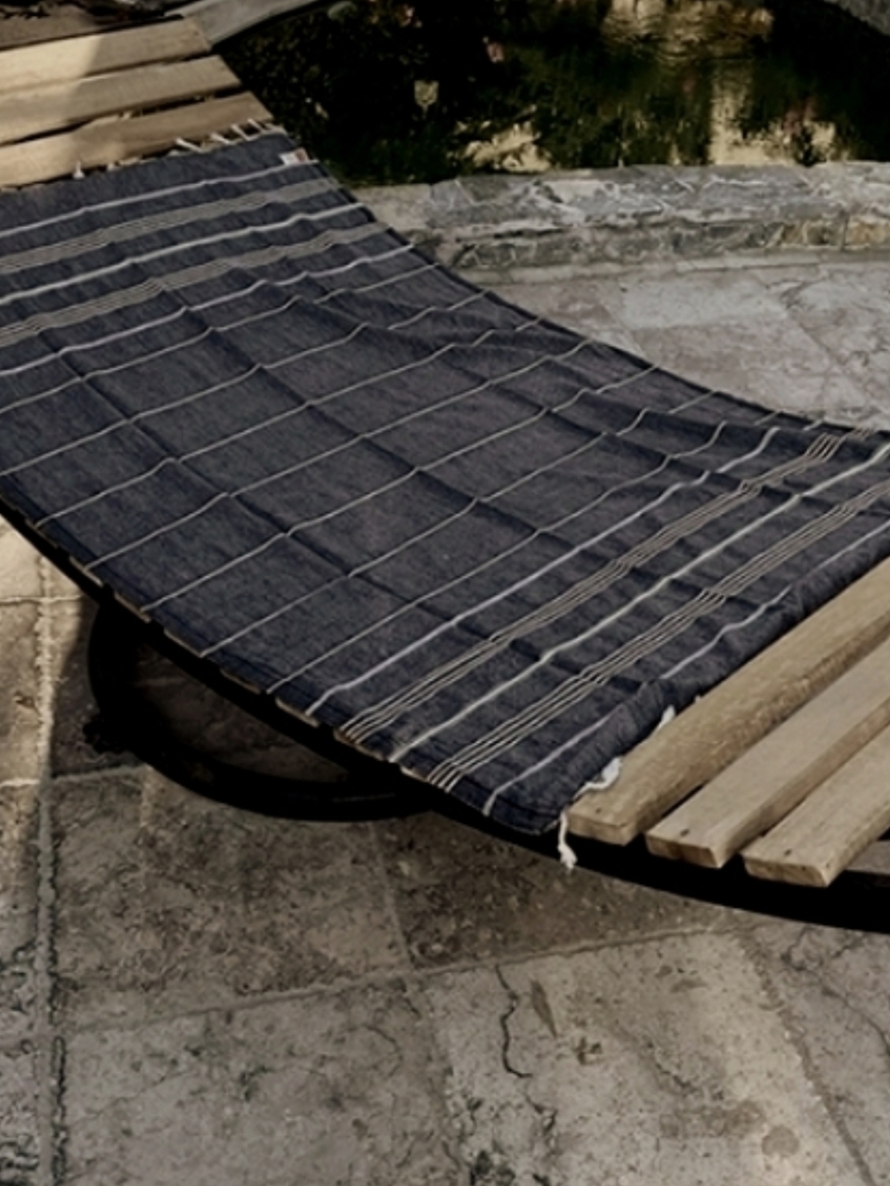 Big Quick Dry Beach Towel XL Turkish Cotton Peshtemal Black Stripe Bath Pool Gym